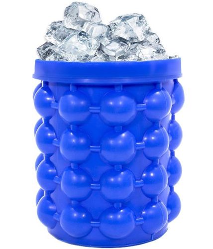Силіконове відро для заморозки льоду Ice Cube Maker Genie двокамерна форма для виготовлення зберігання льоду, охолодження напоїв в пляшках з кришкою