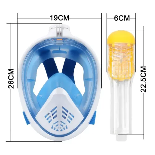 Повна маска L / XL для підводного плавання Free Easybreath з кріпленням для камери GoPro, панорамна маска для снорклінга, пірнання Easy Breath