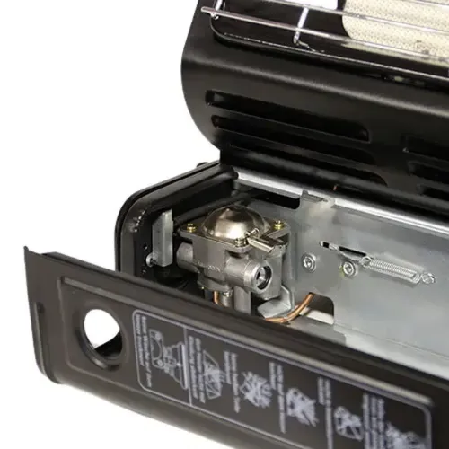 Портативний газовий обігрівач плита настільна 2 в 1 YC-808b на 1 конфорку з п'єзопідпалом, керамічним нагрівачем і перехідником під балон