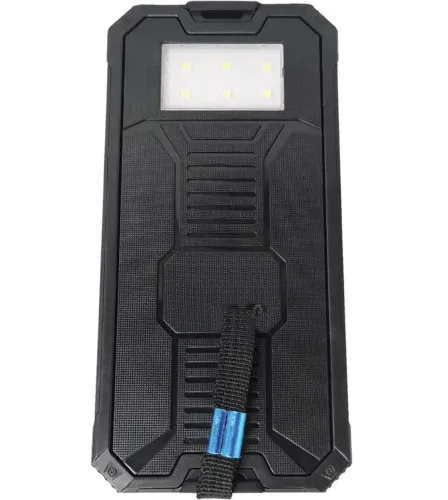 Портативний зарядний батарея Power Bank Solar JS-809 50000 mAh з сонячною панеллю і ліхтариком, зовнішній акумулятор повербанк для зарядки USB 2.1 A