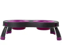 Нековзна подвійна миска Dougez Pet Bowl Set 2 в 1 для їжі і води на складаний підставці для собак і кішок 600мл, годівниця для домашніх тварин