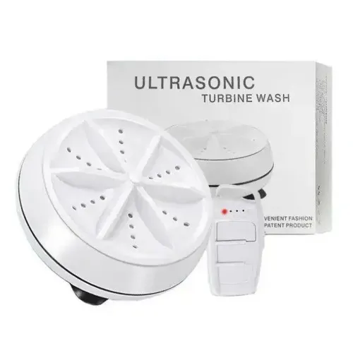 Портативна ультразвукова міні пральна машина Ultrasonic Turbine Wash 523-1 з кабелем USB, Машинка для прання від повербанка Біла