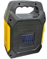 Ручний акумуляторний ліхтар прожектор з повербанком LED Solar JY - 978a з сонячною панеллю, Світлодіодний ліхтар Power Bank для кемпінгу чорно-жовтий
