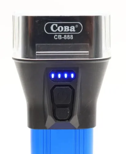 Ручной аккумуляторный фонарик COBA CB-888 5W с боковым светом 26 LED, Карманный светодиодный фонарь СОВА YYC-C69 до 150 метров 5 режимов USB Синий