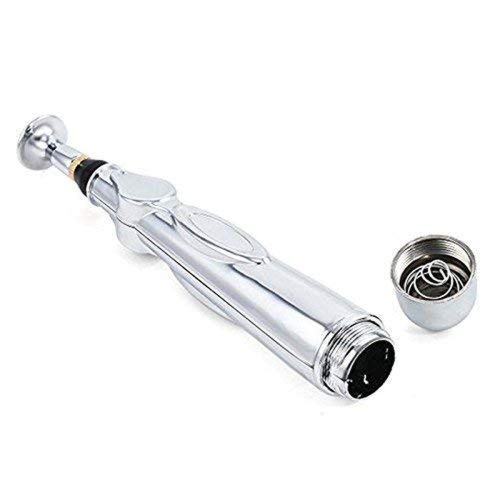 Акупунктурний масажер у формі ручки Massager Pen DF-618, прилад для точкового масажу всього тіла Сірий, електронна акупунктурна ручка для обличчя