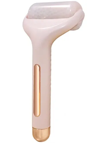 Охолоджуючий ручний масажер ролер Flawless Ice Roller для холодного масажу тіла та обличчя, роликовий валик Айс ролер з гелевим кріо масажем Рожевий