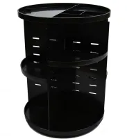 Поворотний органайзер для косметики Rotation Cosmetic Box 360 SX249, косметичний бокс підставка 7006 для зберігання кистей та інструментів Чорний