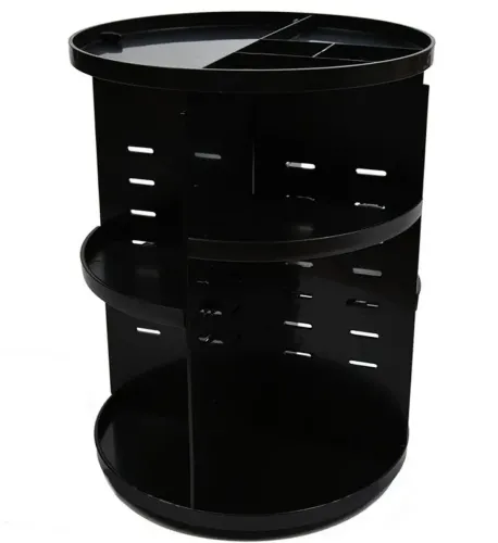 Поворотний органайзер для косметики Rotation Cosmetic Box 360 SX249, косметичний бокс підставка 7006 для зберігання кистей та інструментів Чорний