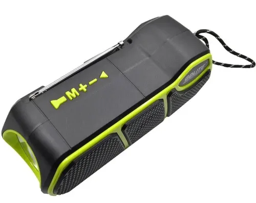Беспроводная Bluetooth колонка фонарь Solar GDLite GD-11 1500 mAh с солнечной панелью, Аккумуляторный радиоприемник с фонариком FM Power Bank Зеленый