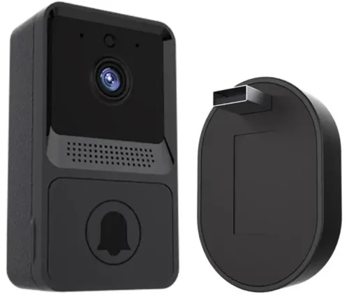 Бездротовий дверний відеодзвінок домофон Wi-Fi Mini Doorbell AiWit T2 Mini 720p для дому, Акумуляторний WIFI дзвінок з камерою Android iOS Чорний Чорний
