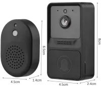 Бездротовий дверний відеодзвінок домофон Wi-Fi Mini Doorbell AiWit T2 Mini 720p для дому, Акумуляторний WIFI дзвінок з камерою Android iOS Чорний Чорний