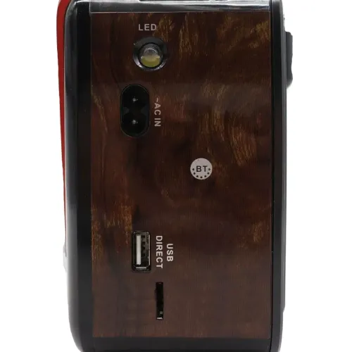 Аккумуляторный FM радиоприемник MP3 колонка Golon RX-455S SOLAR USB+SD с солнечной панелью, Портативный ФМ радио приемник 6W с аккумулятором Красный