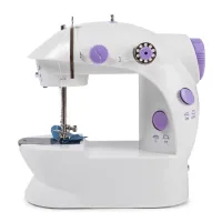Професійна швейна машинка 4 в 1 Mini Sewing Machine SM - 202A (WJ-08), Портативна міні машинка 201 для шиття з адаптером і педаллю для дому Біла