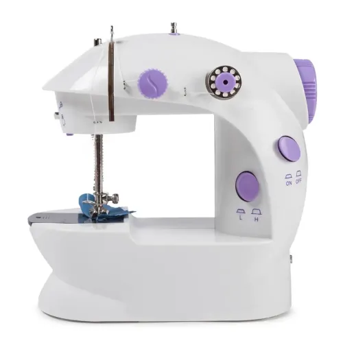 Професійна швейна машинка 4 в 1 Mini Sewing Machine SM - 202A (WJ-08), Портативна міні машинка 201 для шиття з адаптером і педаллю для дому Біла