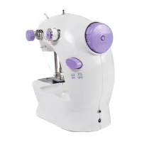 Професійна швейна машинка 4 в 1 Mini Sewing Machine SM - 202A (WJ-08), Портативна міні машинка 201 для шиття з адаптером і педаллю для дому Біла