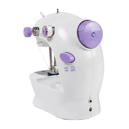 Професійна швейна машинка 4 в 1 Mini Sewing Machine SM - 202A (WJ-08), Портативна міні машинка 201 для шиття з адаптером і педаллю для дому Біла