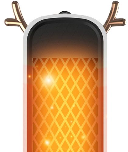 Підлоговий спіральний обігрівач тепловентилятор Voltronic JIEBO-N8 500W з ріжками оленя, переносний настільний електрообігрівач Deer Білий