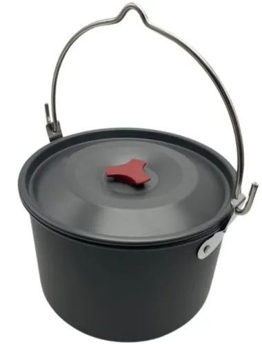 Туристичний кухонний набір посуду Camping cooking AL - 600 на 15 предметів чайник 3 каструлі сковорода і кухонне приладдя в чохлі для кемпінгу