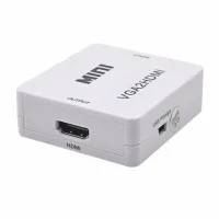 Конвертер перехідник VGA на HDMI Активний адаптер зі звуком і зовнішнім живленням VGA-HDMI аудіо вхід 3.5 mm Converter Mini 1080P