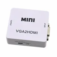 Конвертер перехідник VGA на HDMI Активний адаптер зі звуком і зовнішнім живленням VGA-HDMI аудіо вхід 3.5 mm Converter Mini 1080P