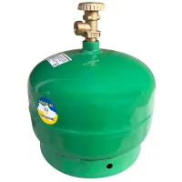 Туристична газовий балон Golden Lion Rudyy CK-630 5 літрів 2кг без пальника, побутової балон 2.5 кВт Пропан з ручкою GL - 2 PK - 630 для дому Зелений