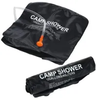 Туристичний переносний душ Easy Camp Solar Shower Bag на 40 літрів для походів і кемпінгу, літній резервуар для води з сонячним підігрівом Чорний