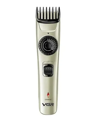 Беспроводная аккумуляторная машинка VGR V-031 для стрижки волос и бороды со сменными насадками 5W, Портативный триммер бритва для бритья, Серебристый