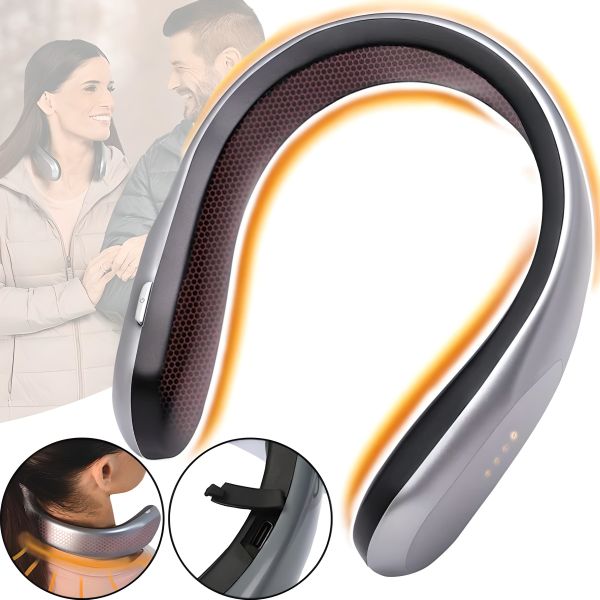 Бездротовий обігрівач на шию Handy Heater Freedom MAG - 634 з 4 режимами нагріву від USB, переносний акумуляторний міні обігрівач для шиї Сірий