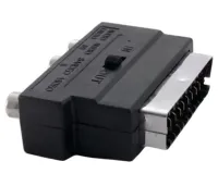 Універсальний перехідник SH-3009 SCART - 3 RCA + S-VIDEO з перемикачем, аудіо відео адаптер 21 пін скарт на 3 тюльпана для телевізора і приставки