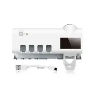 Тримач зубних щіток Brush Sterilizer 3 в 1 JX-5588, Диспенсер дозатор для зубної пасти, Уф стерилізатор, Контейнер з дезінфекцією Білий