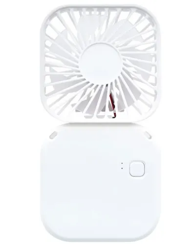 Складной аккумуляторный вентилятор Holding Fan YH-6 3 скорости с ремешком на шею, Беспроводной ручной охладитель YH6 на аккумуляторе от USB Белый