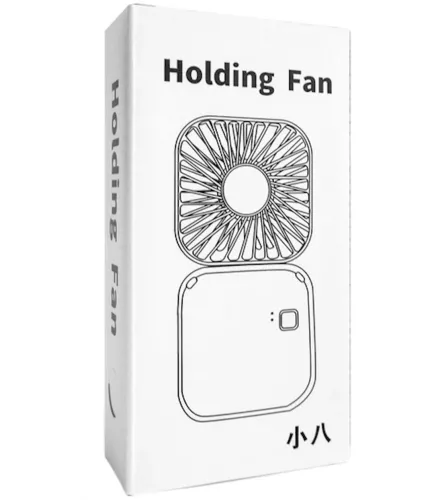 Складной аккумуляторный вентилятор Holding Fan YH-6 3 скорости с ремешком на шею, Беспроводной ручной охладитель YH6 на аккумуляторе от USB Белый