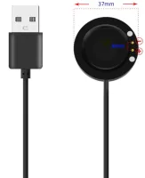 Магнитное зарядное устройство IS7 Charging Line для Smart Watch T500, Магнитная USB зарядка 37мм 2-коннектора для зарядки смарт часов Черная