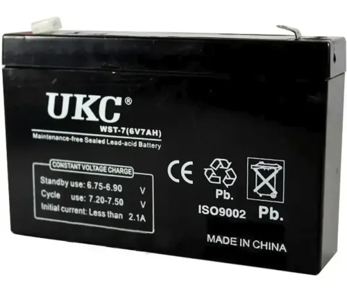 Гелевый аккумулятор Gel BATTERY UKC 6V 7A свинцово кислотная аккумуляторная батарея