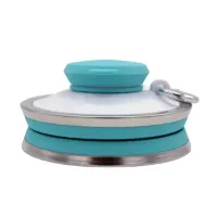 Складная силиконовая бутылка Folding travel water cup 9588 0.5 л Бирюзовая, Спортивная мягкая бутылка чашка для воды