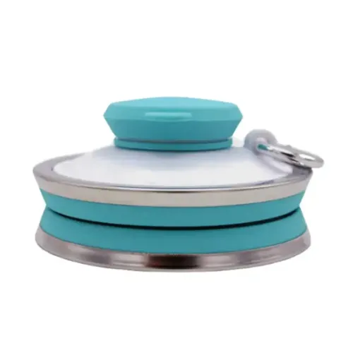 Складная силиконовая бутылка Folding travel water cup 9588 0.5 л Бирюзовая, Спортивная мягкая бутылка чашка для воды