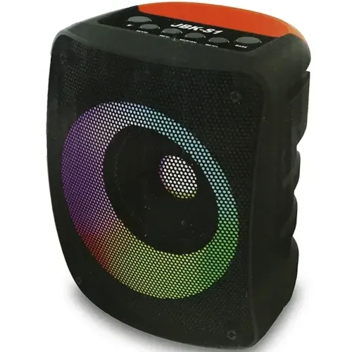 Бездротова Bluetooth колонка JBK-S1 з RGB LED підсвічуванням і функцією Power Bank, акумуляторна блютуз акустика USB AUX для Android IOS Чорна