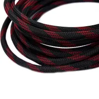 Посилений кабель Hdmi to Hdmi 5м 1080p в обмотці Кабель-подовжувач HDMI-HDMI 5M 5 m, 5 м для монітора і телевізора в обплетенні чорно червоний