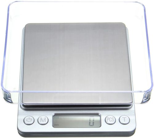 Великі ювелірні ваги 0.1 гр до 3000 гр Domotec MS-1729A з LCD-дисплеєм Matarix MX-464 на 3 кг портативні цифрові ваги з підсвічуванням і кришкою