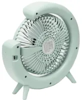 Настільний акумуляторний вентилятор Colorful Desktop Fan FH - 668 зі світлодіодним RGB підсвічуванням 5W, що обертається бездротової охолоджувач повітря