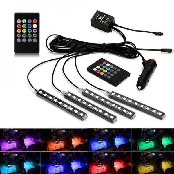 Універсальна Автомобільна RGB led підсвічування LED AMBIENT HR-01678, RGB підсвічування для авто, вологозахисна