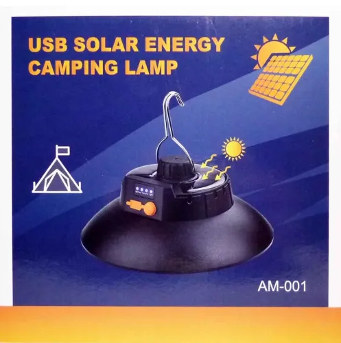 Универсальный подвесной фонарь Solar Energy Lamp AM-001 с солнечной батареей и крючком от USB, Аккумуляторная подвесная лампа для кемпинга Ma-100
