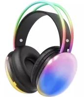 Накладні бездротові навушники Bluetooth Welike WK-30 з RGB підсвічуванням Повнорозмірні блютуз стереонавушники з портом AUX для комп'ютера і ноутбука