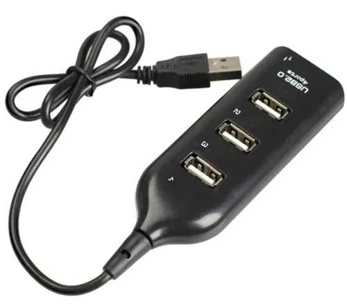 USB хаб Hi-Speed XD4 Black на 4 порти, Універсальний розгалужувач з 4 виходами концентратор перехідник HUB 480 Мбіт для комп'ютера від USB Чорний