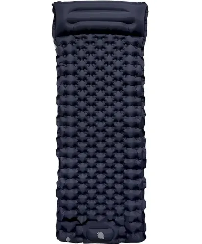 Надувний туристичний матрац з подушкою Outdoor Sleeping GS-710 з вбудованим насосом, Каремат 190Х60Х5СМ з підголовником для кемпінгу SD - 01 Чорний