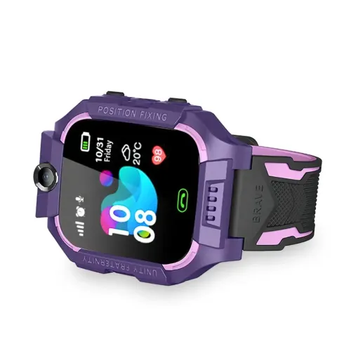 Наручні розумні дитячі смарт годинник Smart Watch X17 400 мА / год з сім-картою, GPS, відеодзвінком і ліхтариком водонепроникні для дітей фіолетові