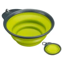 Подвійна пляшка поїлка для води і корму зі складною мискою Pet Drink Bottle 2 в 1 для собак і кішок похідна пляшка для тварин, Миска для прогулянок