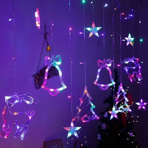 Внутренняя цветная гирлянда штора, занавес Рождество Christmas Style 2.5Х1 м 138 LED диодов M новогодняя светодиодная RGB на окно 2.5мх1м 220V