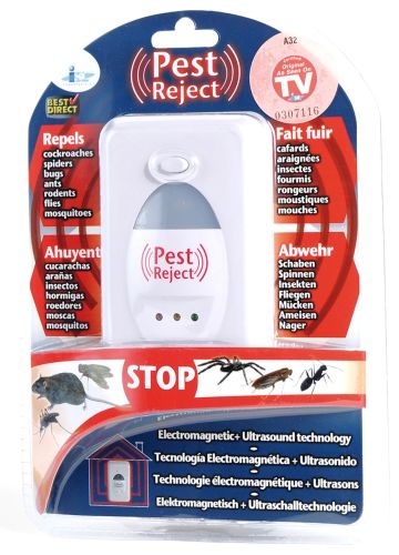 Ультразвуковий відлякувач комах і гризунів Pest Reject aid електромагнітний пристрій для знищення мишей тарганів комарів прилад в розетку