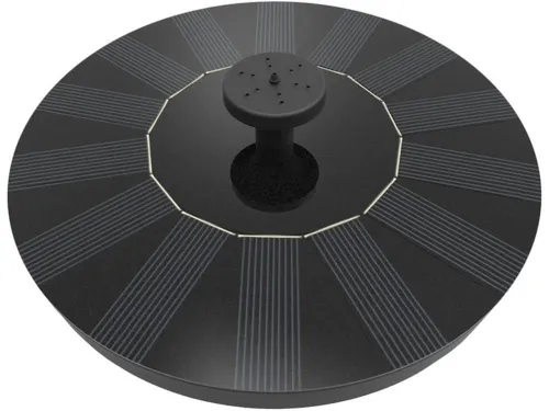 Садовий плаваючий фонтан Solar Fountain Pump Aisitin RC-611 на сонячній батареї 130мм з насадками, Сонячний водяний насос до 150л/год для саду Чорний
